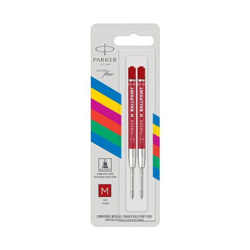 [1405949] Balpenvulling Parker Economic medium rood blister à 2 stuks