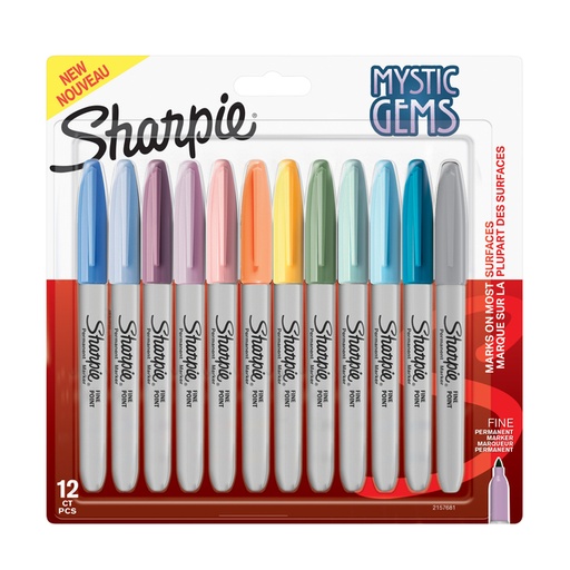 [1405961] Viltstift Sharpie rond Mystic Gems assorti blister à 12 stuks
