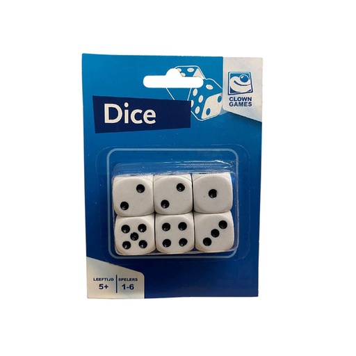 [1406034] Dobbelstenen Clown Games  blister à 6 stuks