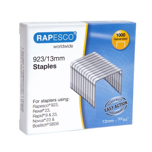 [1406126] Nieten Rapesco Heavy Duty 923 13mm 1000 stuks zilver