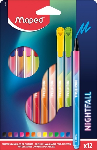 [1406214] Viltstift Maped Nightfall set á 12 kleuren