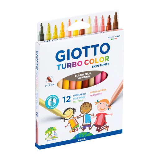 [1406740] Viltstift Giotto Turbo Color skin tones 12 stuks