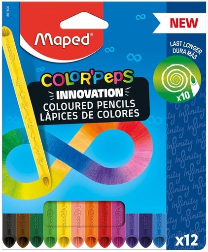 [1406884] Kleurpotlood Maped Color'Peps Infinity set à 12 kleuren