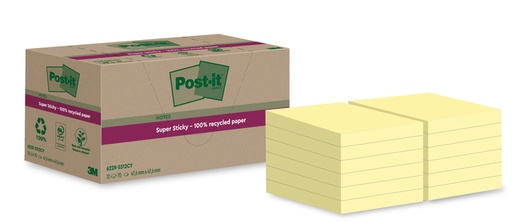 [1406927] Memoblok Post-it 622 RSS12CY 47,6x47,6mm canary yellow 12 stuks