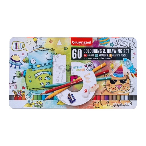 [1407011] Tekenset Bruynzeel jonge kunstenaars set à 60 stuks assorti