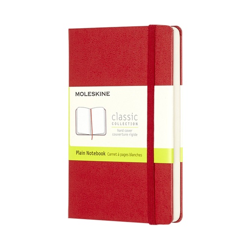 [011527] Notitieboek Moleskine pocket 90x140mm blanco hard cover rood