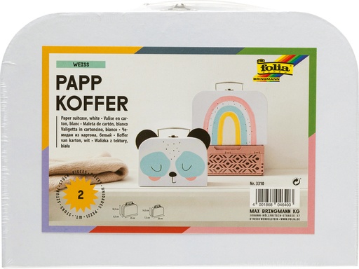 [1407623] Koffer Folia set à 2 stuks 23x15x6.5cm en 18x13x6cm wit