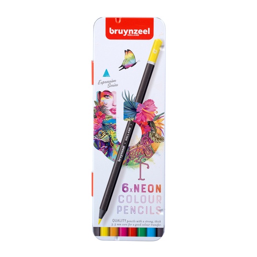 [1419105] Kleurpotlood Bruynzeel set à 6 stuks neon