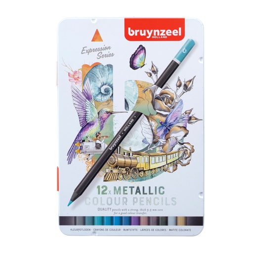 [1419117] Kleurpotlood Bruynzeel Expression set à 12 stuks metallic