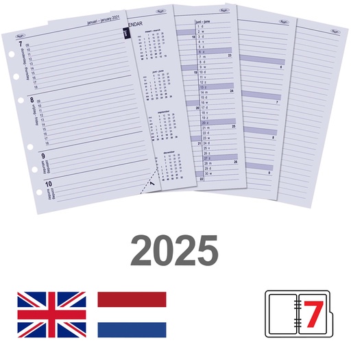 [336028] Agendavulling 2025 Kalpa A5 7dagen/2pagina's