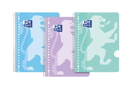 [1420119] Collegeblok Oxford School A4+ lijn 23-gaats 160 pagina's 80gr pastel assorti 3 stuks