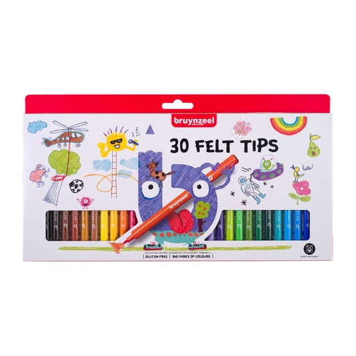 [1420277] Viltstift Bruynzeel Kids set à 30 kleuren