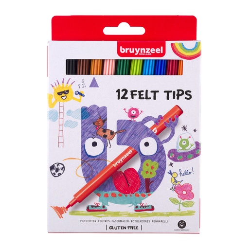 [1420281] Viltstift Bruynzeel Kids set à 12 kleuren