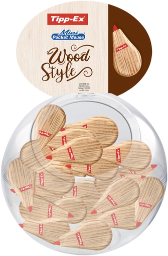[1420821] Correctieroller Tipp-ex mini pocket mouse 5mmx6m wood valuepack à 30+10 gratis
