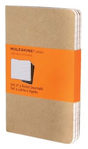 [011553] Schrift Moleskine 90x140mm lijn 128 pagina's pocket kraft