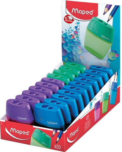 [340210] Puntenslijper Maped Shaker 2-gaats assorti