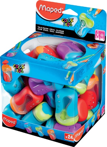 [340220] Puntenslijper Maped Color'Peps 2gaats display á 24 stuks assorti