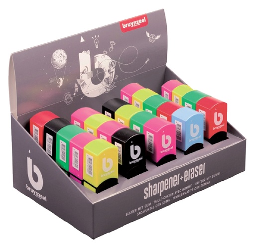 [340847] Puntenslijper-gum Bruynzeel Teens display à 25 stuks assorti