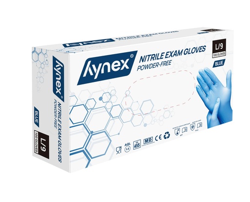 [1422304] Handschoen Hynex nitril L blauw 3.5g pak à 100 stuks