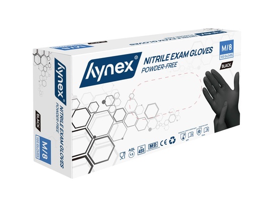 [1422309] Handschoen Hynex nitril M zwart 3.5g pak à 100 stuks