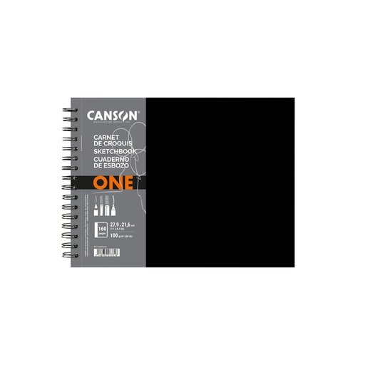 [1422743] Tekenboek Canson One Art Book 80 witte vellen 100gr 279x216mm zwart