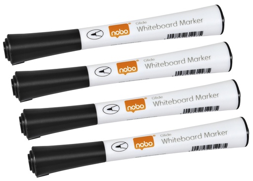 [1422795] Whiteboardmarker Nobo Glide fijn zwart 1mm 4stuks