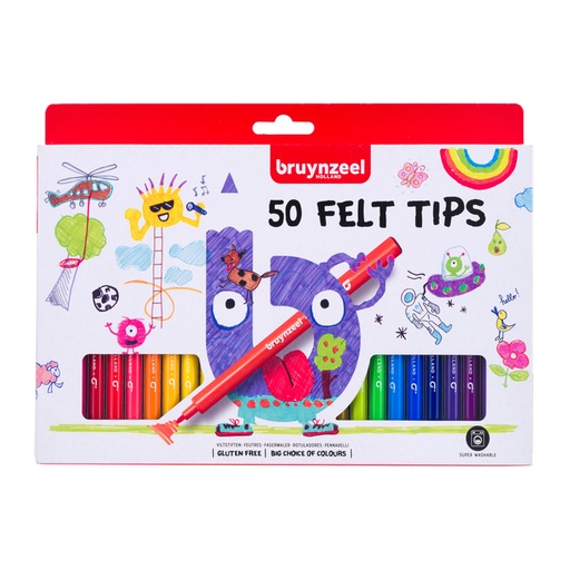 [1422909] Viltstift Bruynzeel Kids set à 50 kleuren