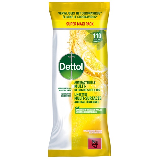 [1423180] Reinigingsdoekjes Dettol antibacterieël Citrus 110 stuks