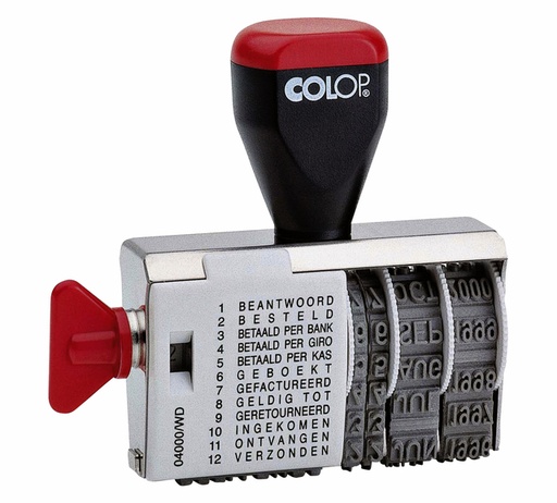 [351009] Woord-datumstempel Colop 04000 met 12 teksten