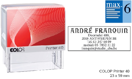 [351025] Tekststempel Colop Printer 40 personaliseerbaar