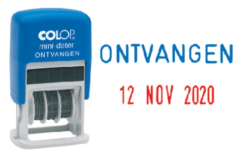 [351028] Woord-datumstempel Colop Printer Mini S 160/L2 ontvangen