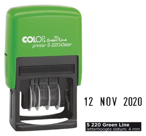 [351044] Datumstempel Colop Printer S 220 Green Line Nederlands groen