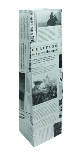 [1429255] Verpakkingszak IEZZY (wijn)flessen 10x8x41cm papier Le Journal 50st
