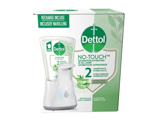 [1430884] Handzeepdispenser Dettol Hydrating No Touch Kit met zeep 250ml