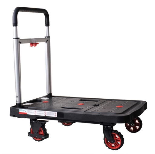 [1431157] Transportkar Pavo platform trolley inklapbaar 137kg zwart