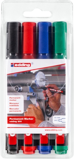 [1432902] Viltstift edding 300 rond 1.5-3mm assorti 4 stuks