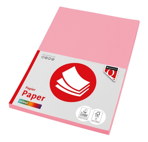 [129667] Kopieerpapier Quantore Colour A4 80gr lichtroze 100 vel