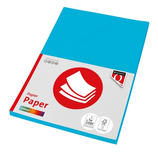 [129676] Kopieerpapier Quantore Colour A4 80gr azuurblauw 100 vel