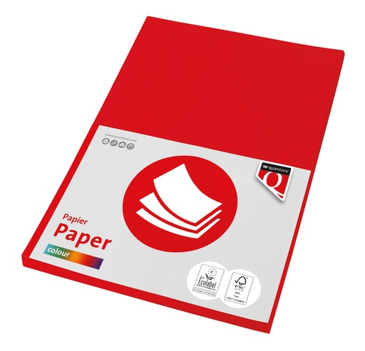 [129677] Kopieerpapier Quantore Colour A4 80gr felrood 100 vel