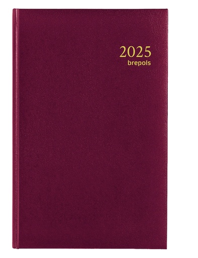 [900137] Agenda 2026 Brepols Saturnus Luxe 1dag/1pagina bordeaux