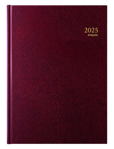 [900139] Agenda 2026 Brepols Bremax Santex A4 1dag/2pagina's 8 kolommen bordeaux