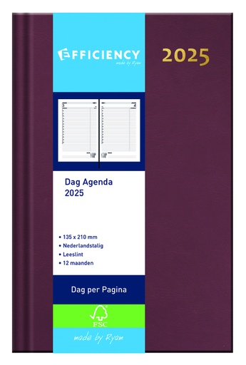 [900172] Agenda 2026 Ryam Efficiency Baladek 1dag/1pagina bordeaux
