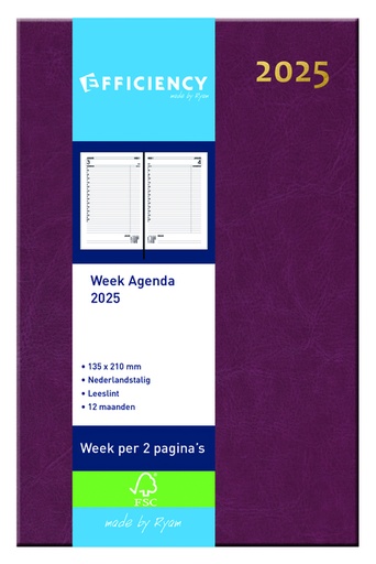 [900174] Agenda 2026 Ryam Efficiency Baladek 7dagen/2pagina's bordeaux