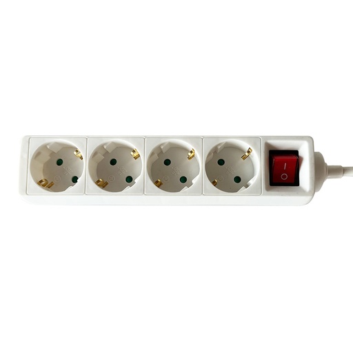 [1433924] Stekkerdoos BRASQ  4 voudig 3 meter wit