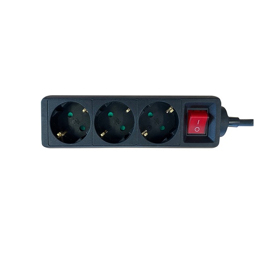 [1433933] Stekkerdoos BRASQ  3 voudig 1.4 meter zwart