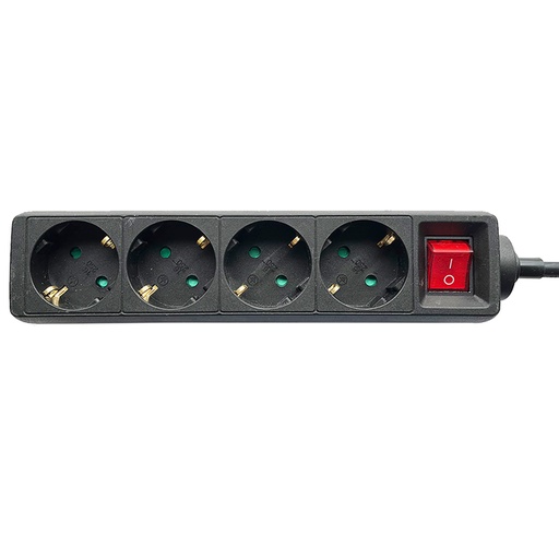 [1433954] Stekkerdoos BRASQ  4 voudig 1.4 meter zwart