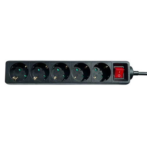 [1433955] Stekkerdoos BRASQ  5 voudig 1.4 meter zwart