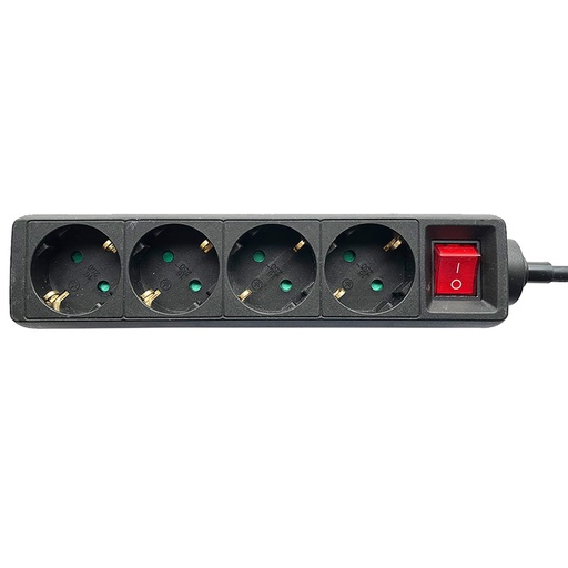 [1433958] Stekkerdoos BRASQ  4 voudig 3 meter zwart