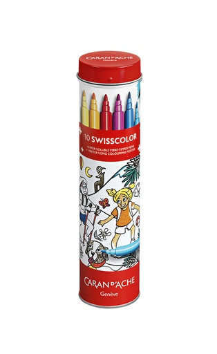 [1433982] Viltstift Caran d'ache Swisscolor met poster koker à 10 kleuren