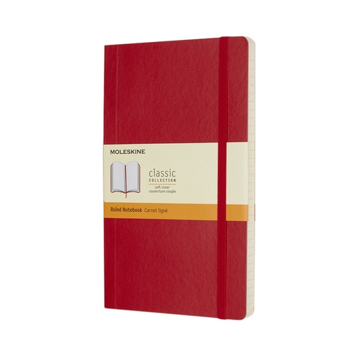 [011640] Notitieboek Moleskine large 130x210mm lijn soft cover scarlet red